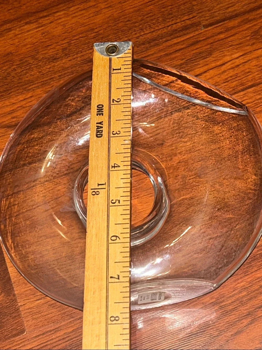 VTG Crate & Barrel ONA Clear Glass Donut Centerpiece Bowl - Home Dining RARE HTF